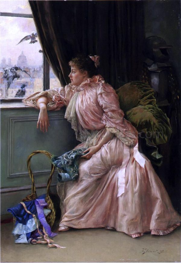 Room with a View by Julius LeBlanc Stewart - Hand-Painted Oil Painting on Canvas Fashion