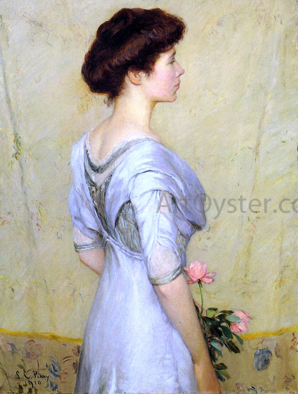 The Pink Rose by Lilla Cabot Perry - Hand-Painted Oil Painting on Canvas Hot on Sale