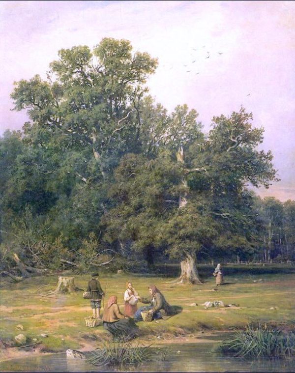 To go for Mushrooms by Ivan Ivanovich Shishkin - Hand-Painted Oil Painting on Canvas Hot on Sale