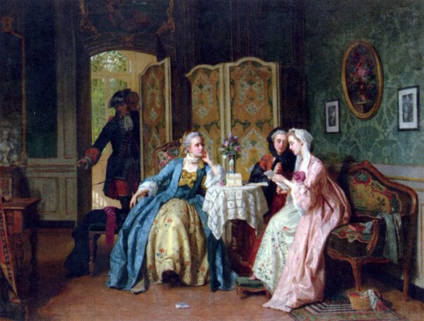 The Letter by Jean Carolus - Hand-Painted Oil Painting on Canvas Cheap