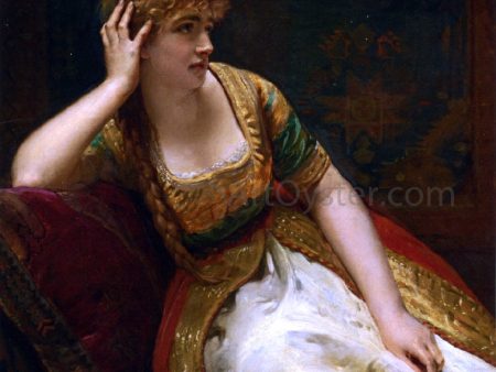 A Harem Beauty by Henri-Guillaume Schlesinger - Hand-Painted Oil Painting on Canvas Discount