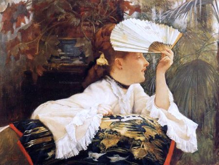 The Fan by James Tissot - Hand-Painted Oil Painting on Canvas Online