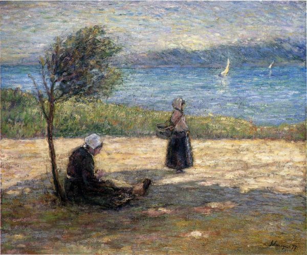 Two Britons by the Sea by Henri Lebasque - Hand-Painted Oil Painting on Canvas Sale