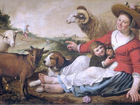 The Shepherdess by Jacob Gerritsz Cuyp - Hand-Painted Oil Painting on Canvas Fashion