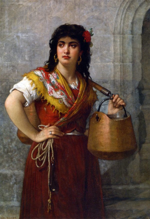 The Water Carrier by Jules Salles-Wagner - Hand-Painted Oil Painting on Canvas Fashion