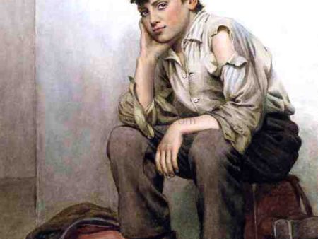 Shoe Shine Boy by John George Brown - Hand-Painted Oil Painting on Canvas Sale