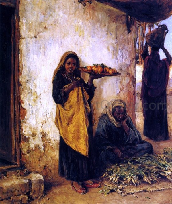 Vegetable Vendor by Henry Mosler - Hand-Painted Oil Painting on Canvas Sale