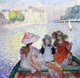 Three Girls in a Boat by Henri Lebasque - Hand-Painted Oil Painting on Canvas Hot on Sale