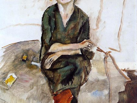 Young English Woman by Jules Pascin - Hand-Painted Oil Painting on Canvas Fashion