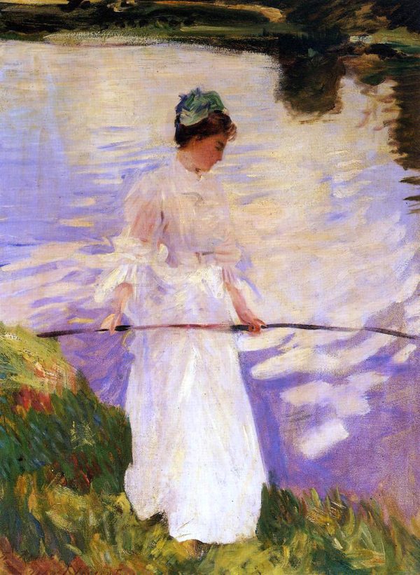 Violet Fishing by John Singer Sargent - Hand-Painted Oil Painting on Canvas Sale