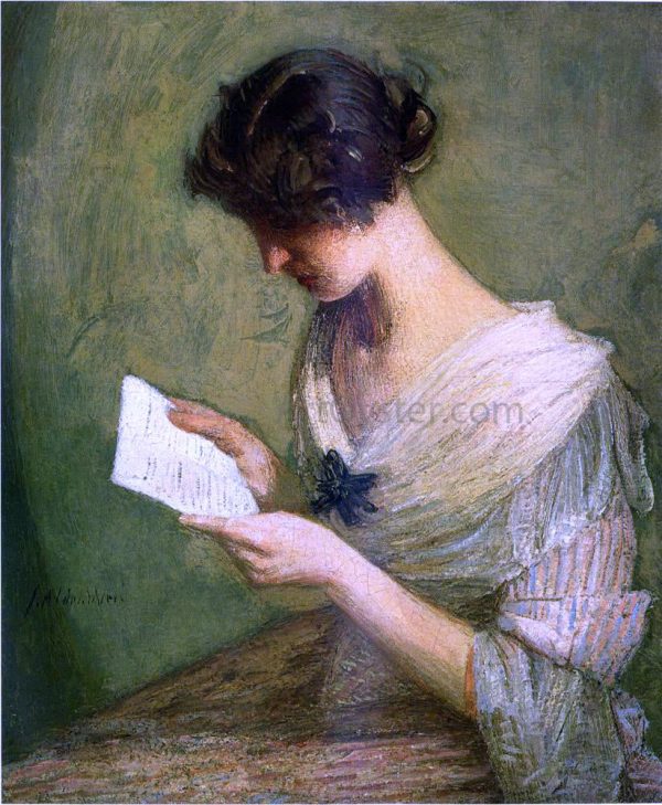 The Letter by Julian Alden Weir - Hand-Painted Oil Painting on Canvas For Discount