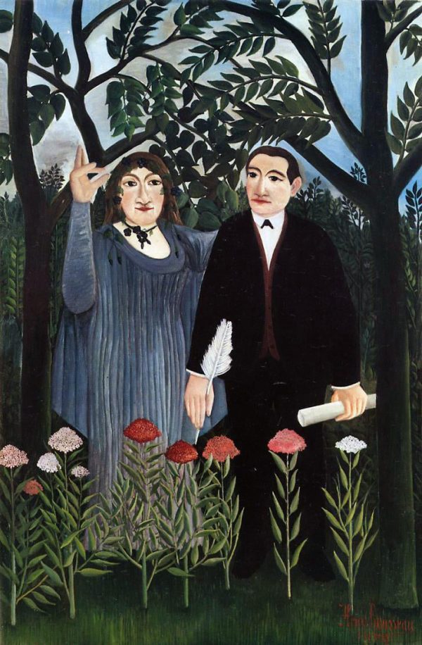 The Muse Inspiring the Poet by Henri Rousseau - Hand-Painted Oil Painting on Canvas Discount