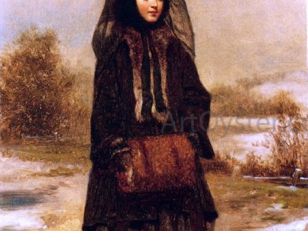 The Fur Muff by John George Brown - Hand-Painted Oil Painting on Canvas Fashion