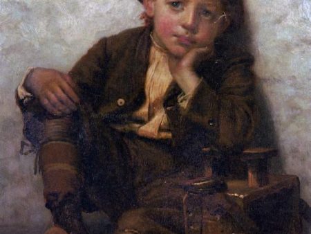 The Little Shoe-Shine Boy by John George Brown - Hand-Painted Oil Painting on Canvas Discount