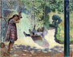 The Swing by Henri Lebasque - Hand-Painted Oil Painting on Canvas For Sale