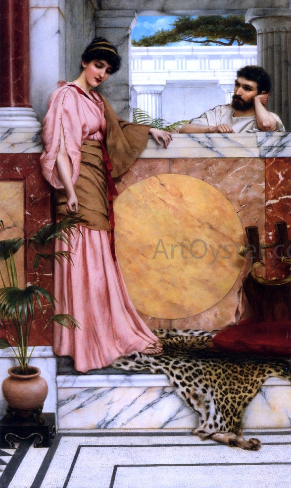 Waiting for an Answer by John William Godward - Hand-Painted Oil Painting on Canvas Fashion