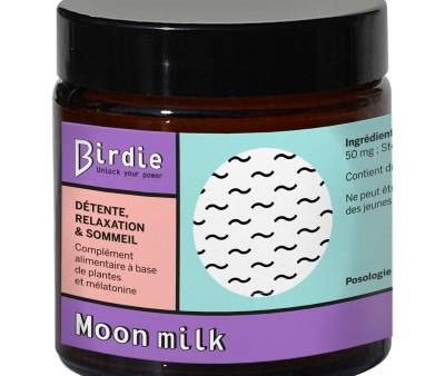 Birdie Nutrition „Moon Milk“ vanilės skonio geriamieji milteliai kokybiškam miegui, 75 g. Online now