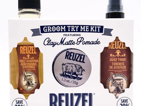 Reuzel Groom Try Me Kit - Clay Matte Plaukų Priežiūros Rinkinys Online now